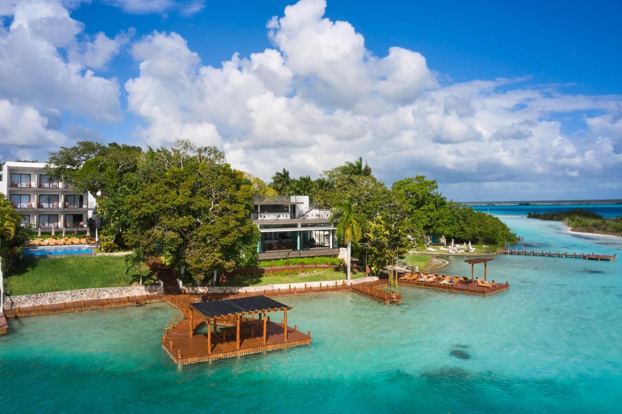 Cristalino Lagoon Front Hotel, Restaurant & Spa Bacalar Ngoại thất bức ảnh