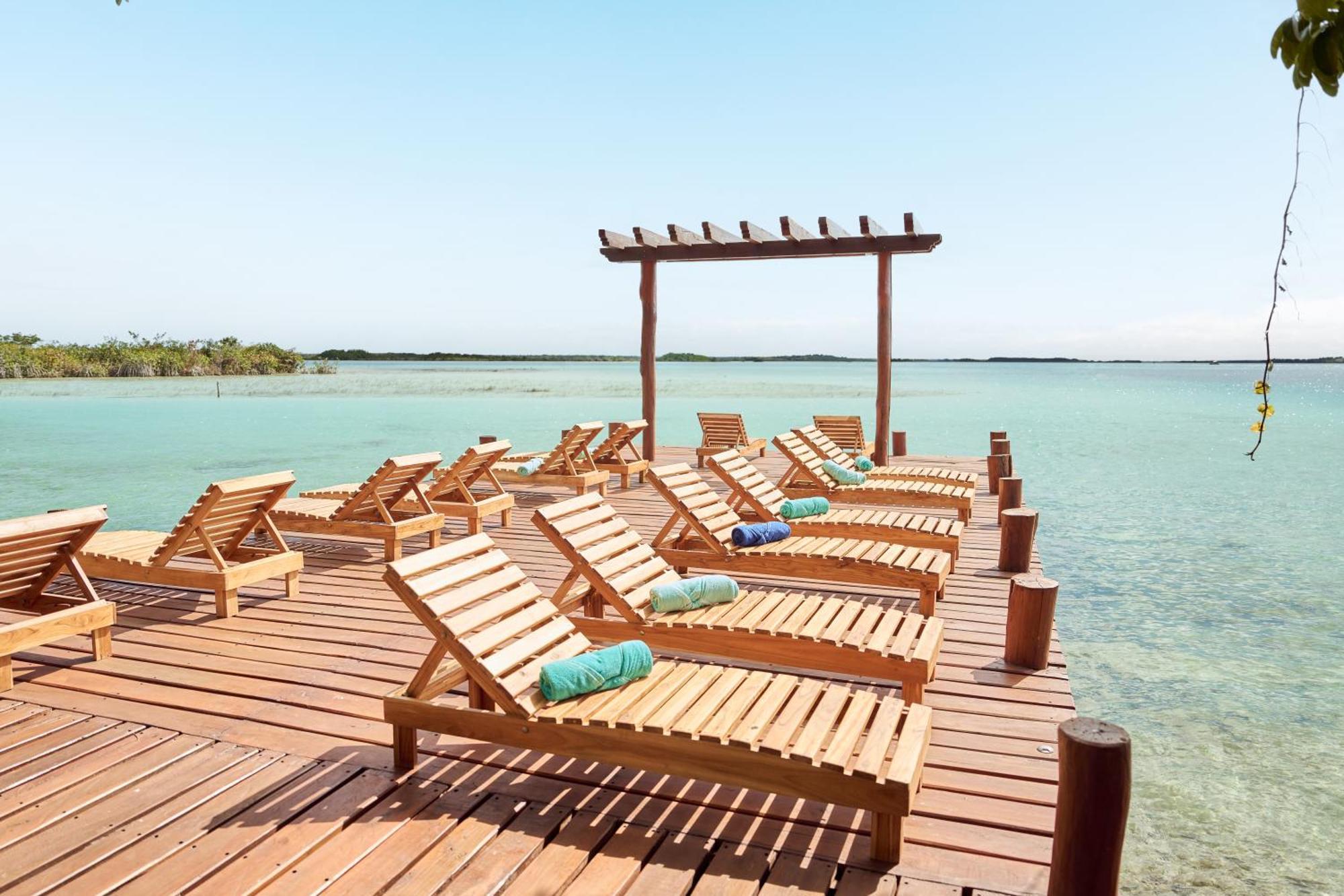 Cristalino Lagoon Front Hotel, Restaurant & Spa Bacalar Ngoại thất bức ảnh